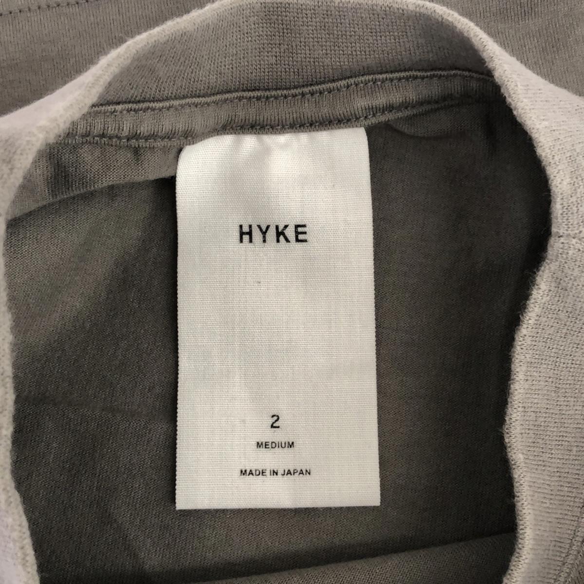 HYKE | Cotton Crew Neck Oversized T-Shirt | Size 2 | Grey | Women's