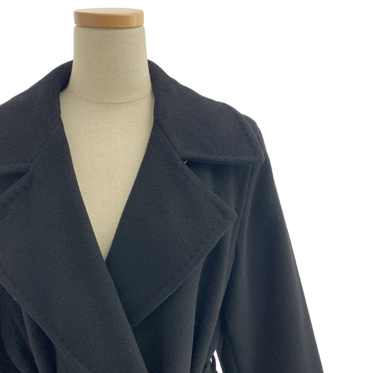 Max Mara / マックスマーラ | 白タグ カシミヤブレンド ウール ベルベット チェスターコート / ロゴ総裏地 | 38 | レディース