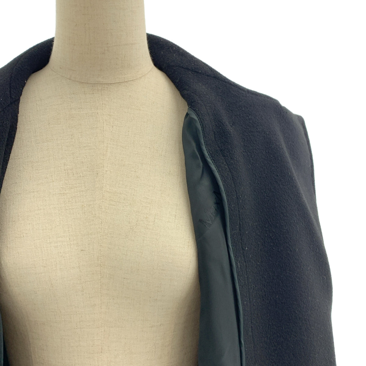 Max Mara / マックスマーラ | 白タグ カシミヤブレンド ウール ベルベット チェスターコート / ロゴ総裏地 | 38 | レディース