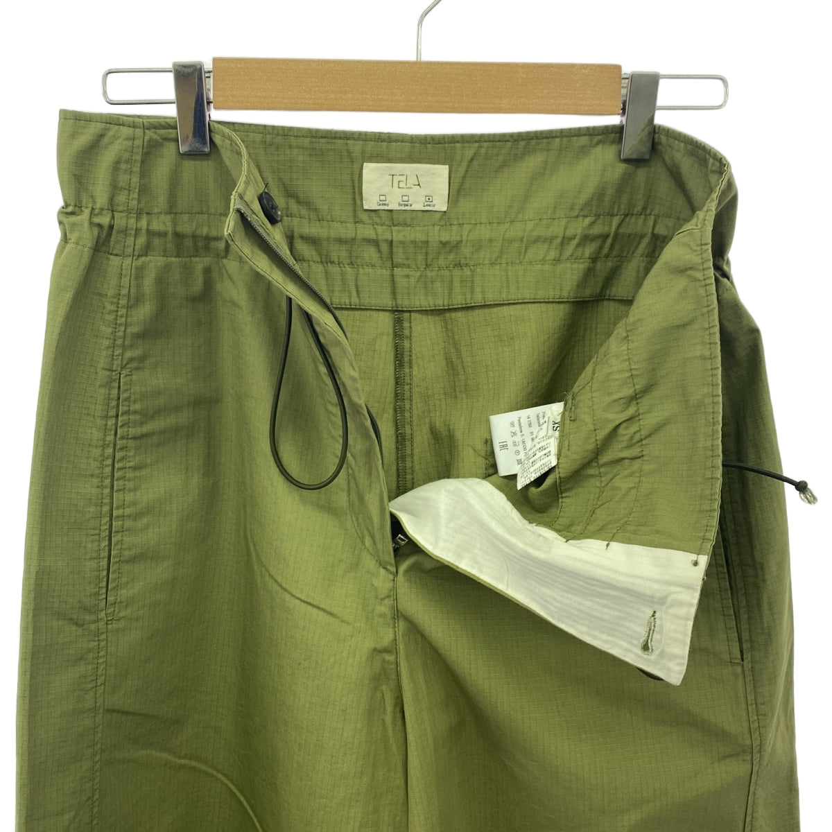 TELA / テラ | LOOSE FIT リップストップ ワイドパンツ | XS | カーキ | レディース