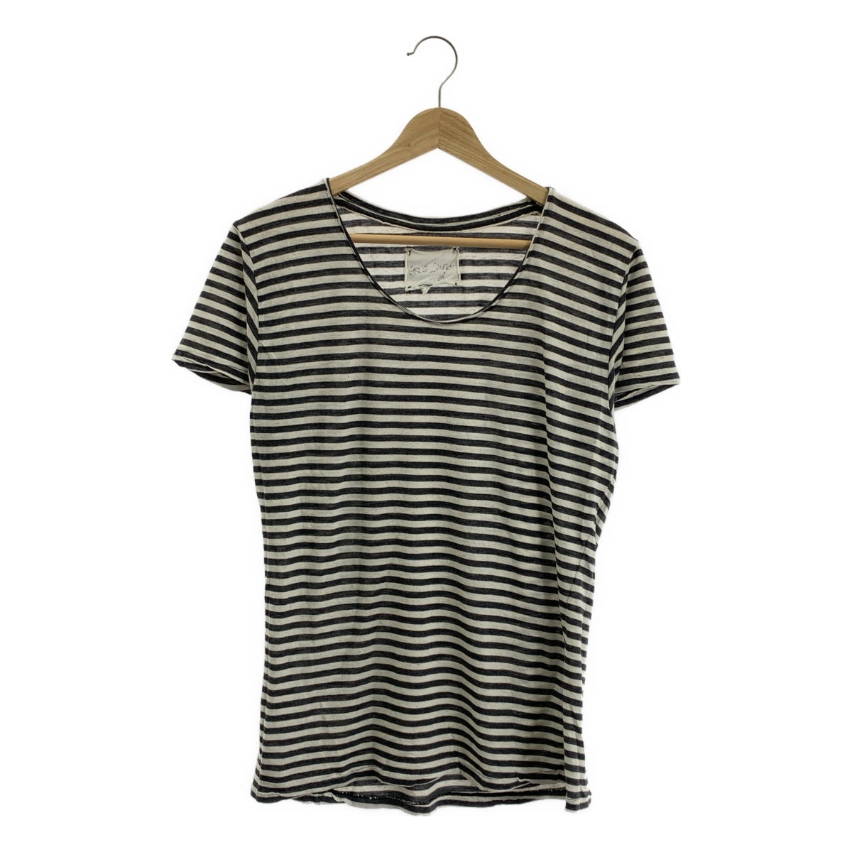 GREG LAUREN / グレッグローレン | STRIPE SLOUCHY TEE ヴィンテージ加工 ボーダー クルーネック Tシャツ | 0 | メンズ