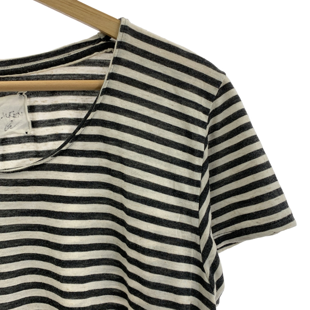 GREG LAUREN / グレッグローレン | STRIPE SLOUCHY TEE ヴィンテージ加工 ボーダー クルーネック Tシャツ | 0 | メンズ