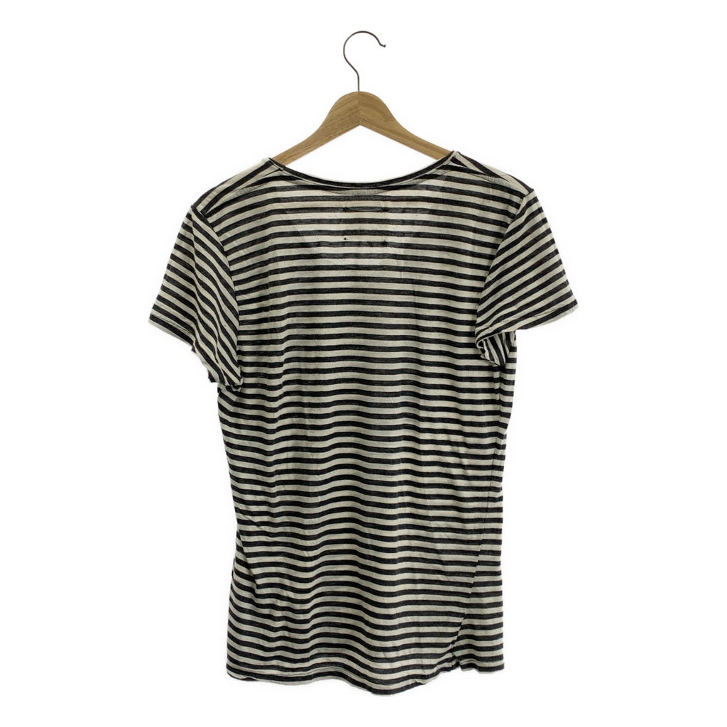 GREG LAUREN / グレッグローレン | STRIPE SLOUCHY TEE ヴィンテージ加工 ボーダー クルーネック Tシャツ | 0 | メンズ