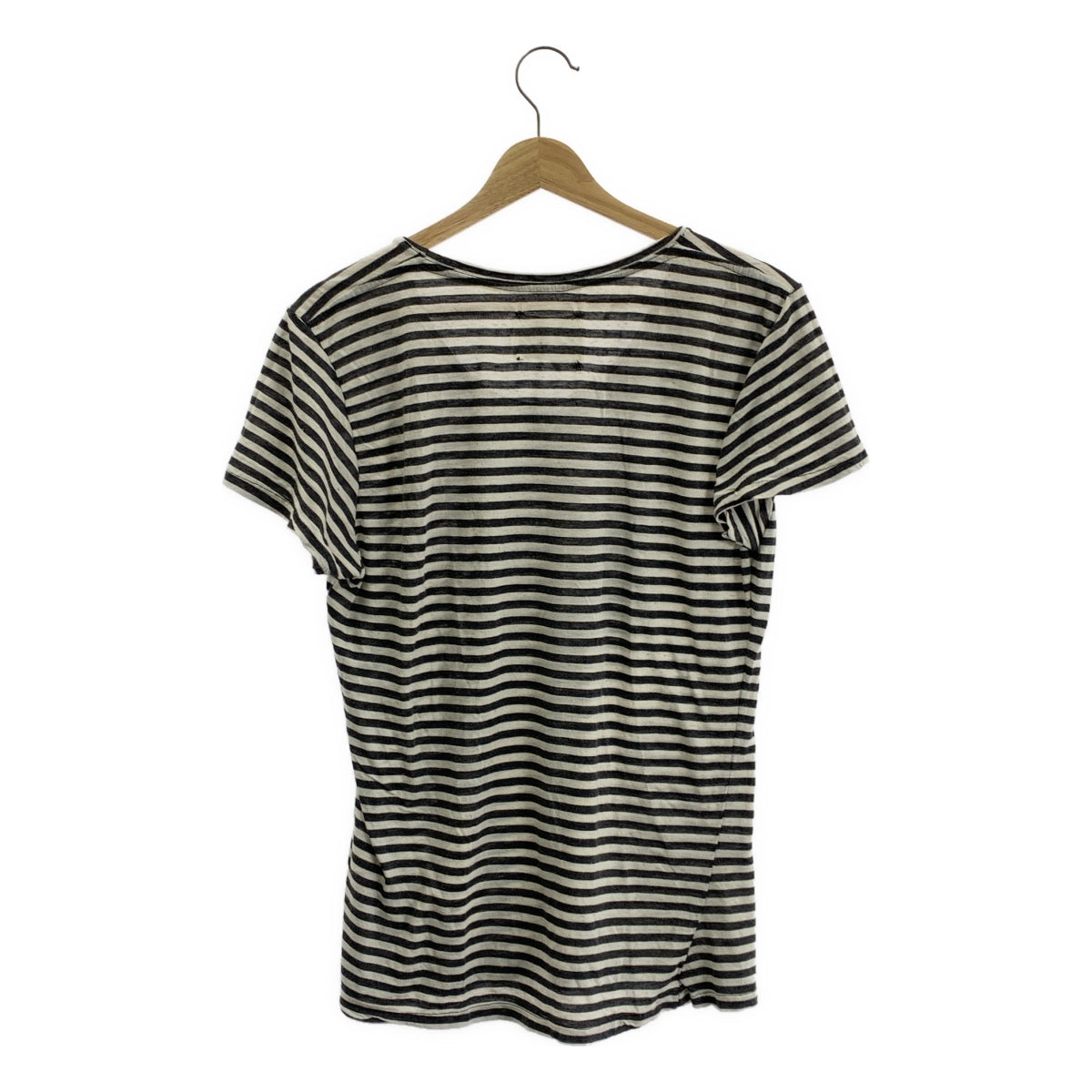 GREG LAUREN / グレッグローレン | STRIPE SLOUCHY TEE ヴィンテージ加工 ボーダー クルーネック Tシャツ | 0 | メンズ