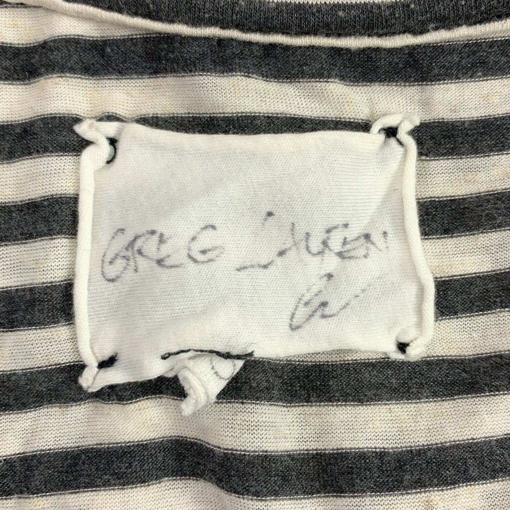 GREG LAUREN / グレッグローレン | STRIPE SLOUCHY TEE ヴィンテージ加工 ボーダー クルーネック Tシャツ | 0 | メンズ