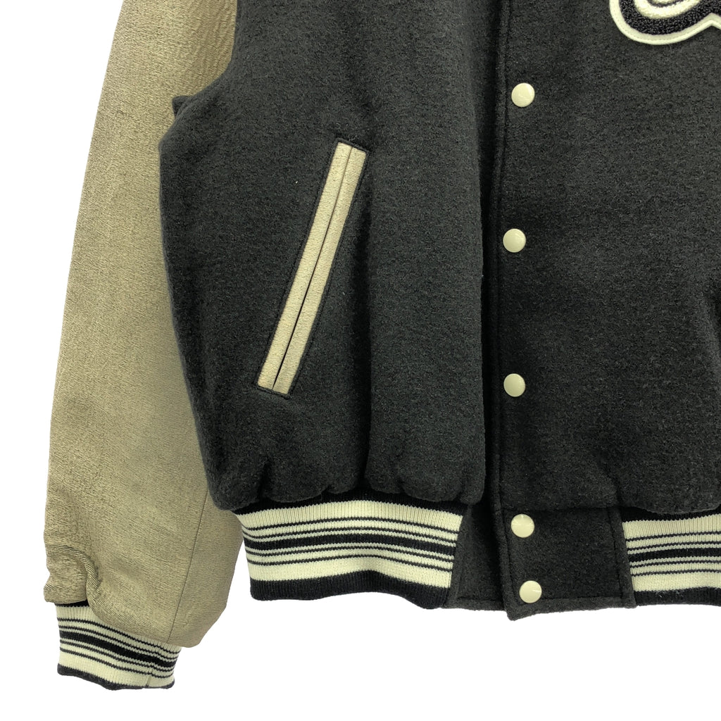 【新品】  SUGARHILL / シュガーヒル | 2022AW | GILL LEATHER STADIUM JACKET スタジャン ジャケット | 2 | PALE BLACK × WHITE GILL | メンズ