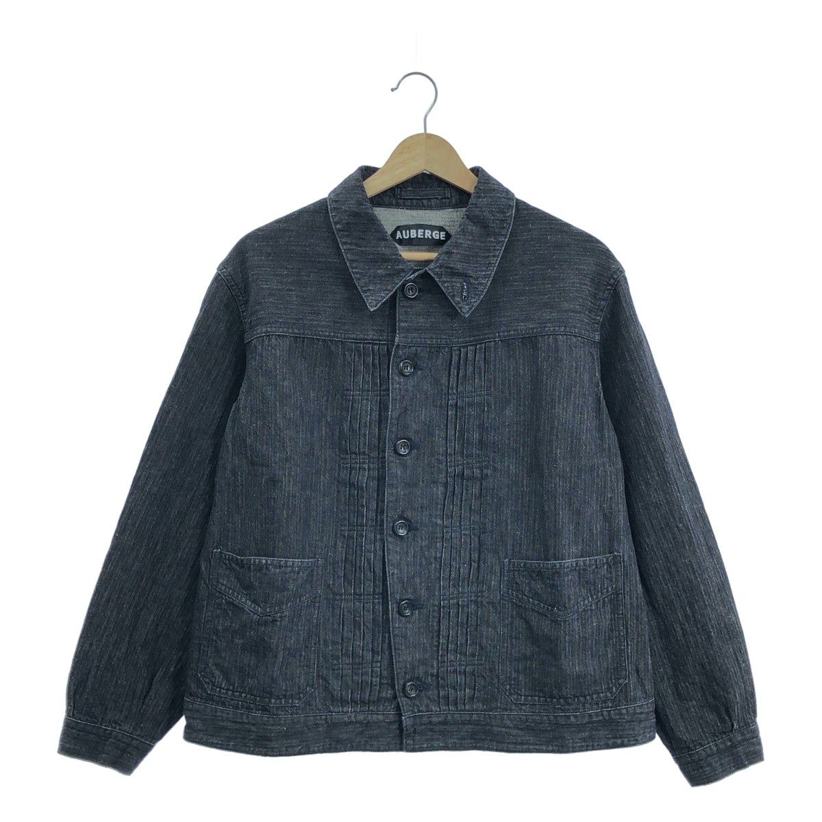 [狀況極佳] AUBERGE | 束腰黑牛仔外套 | 尺寸 38 | 炭灰色 | 男款