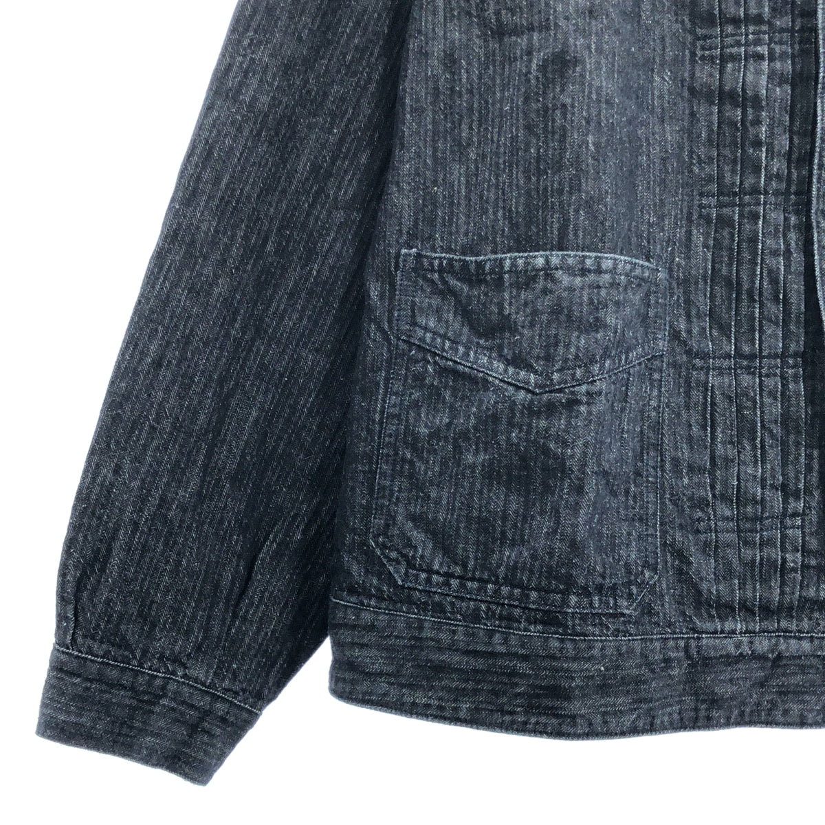 [狀況極佳] AUBERGE | 束腰黑牛仔外套 | 尺寸 38 | 炭灰色 | 男款