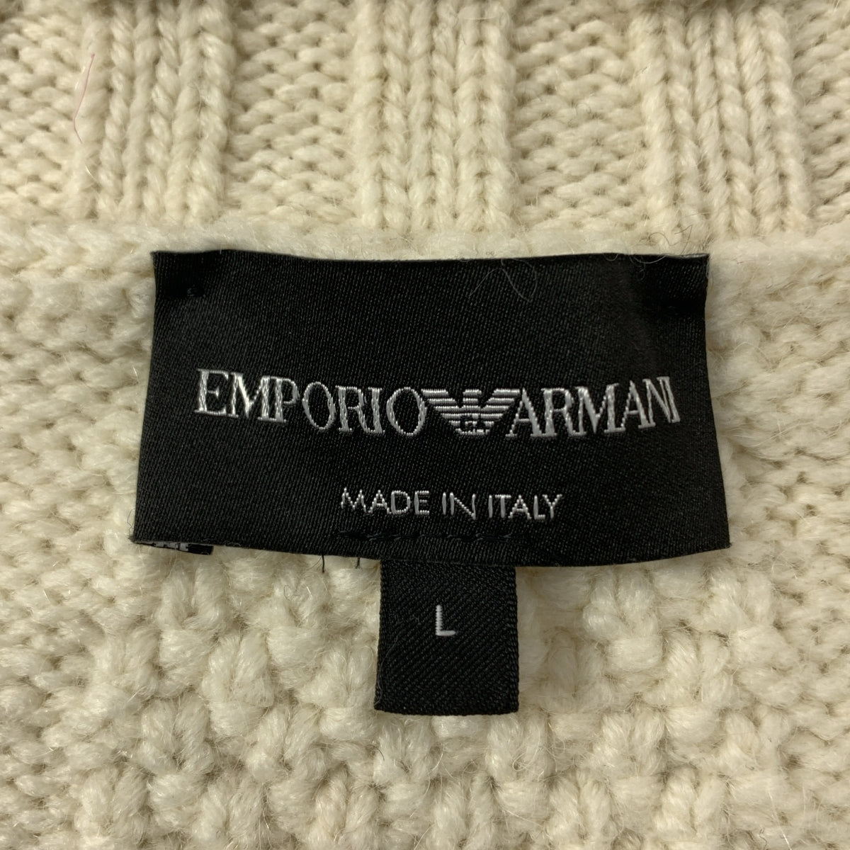 EMPORIO ARMANI | 羊毛粗呢高領毛衣 | L 碼 | 男款