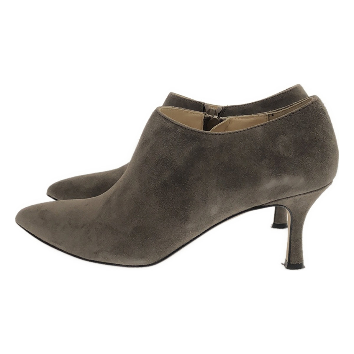 CORSO ROMA 9 | Suede Side Zip Heel Booties | Size 36 | Grey | Women's