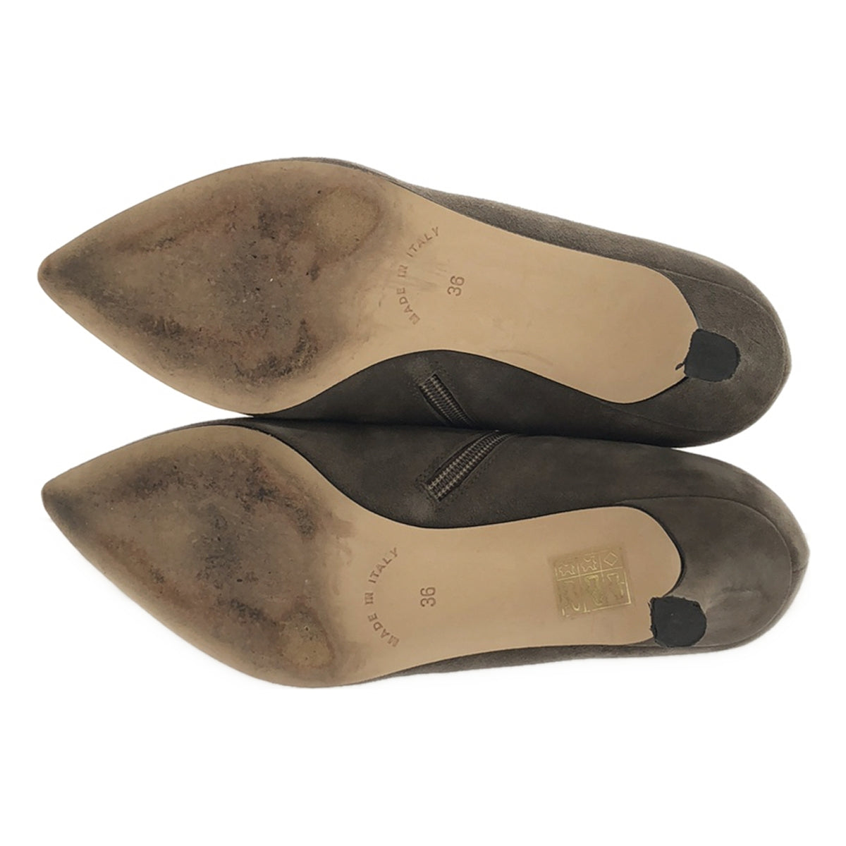 CORSO ROMA 9 |絨面革側拉鍊高跟短靴 |尺寸 36 |灰色 |女性的