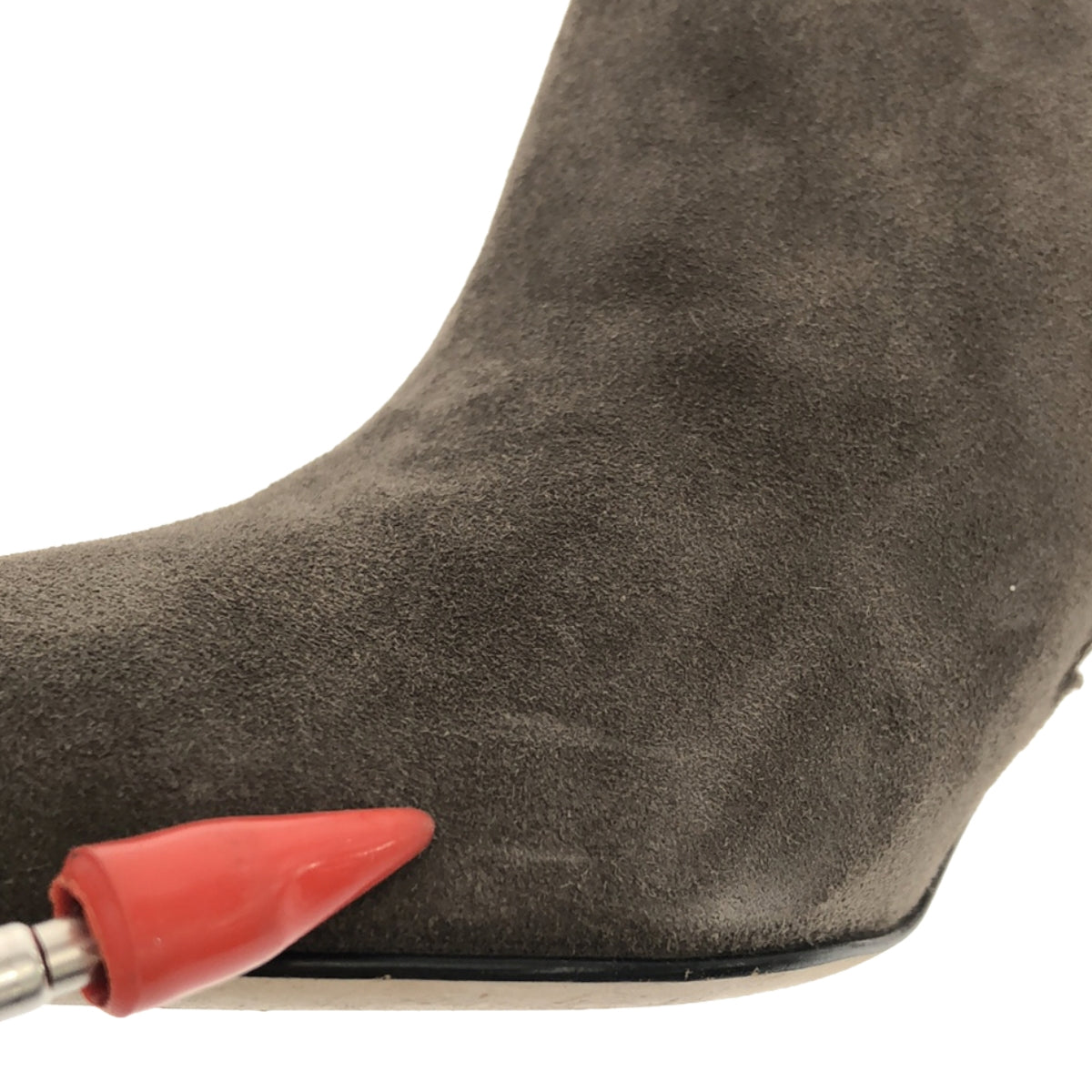 CORSO ROMA 9 |絨面革側拉鍊高跟短靴 |尺寸 36 |灰色 |女性的