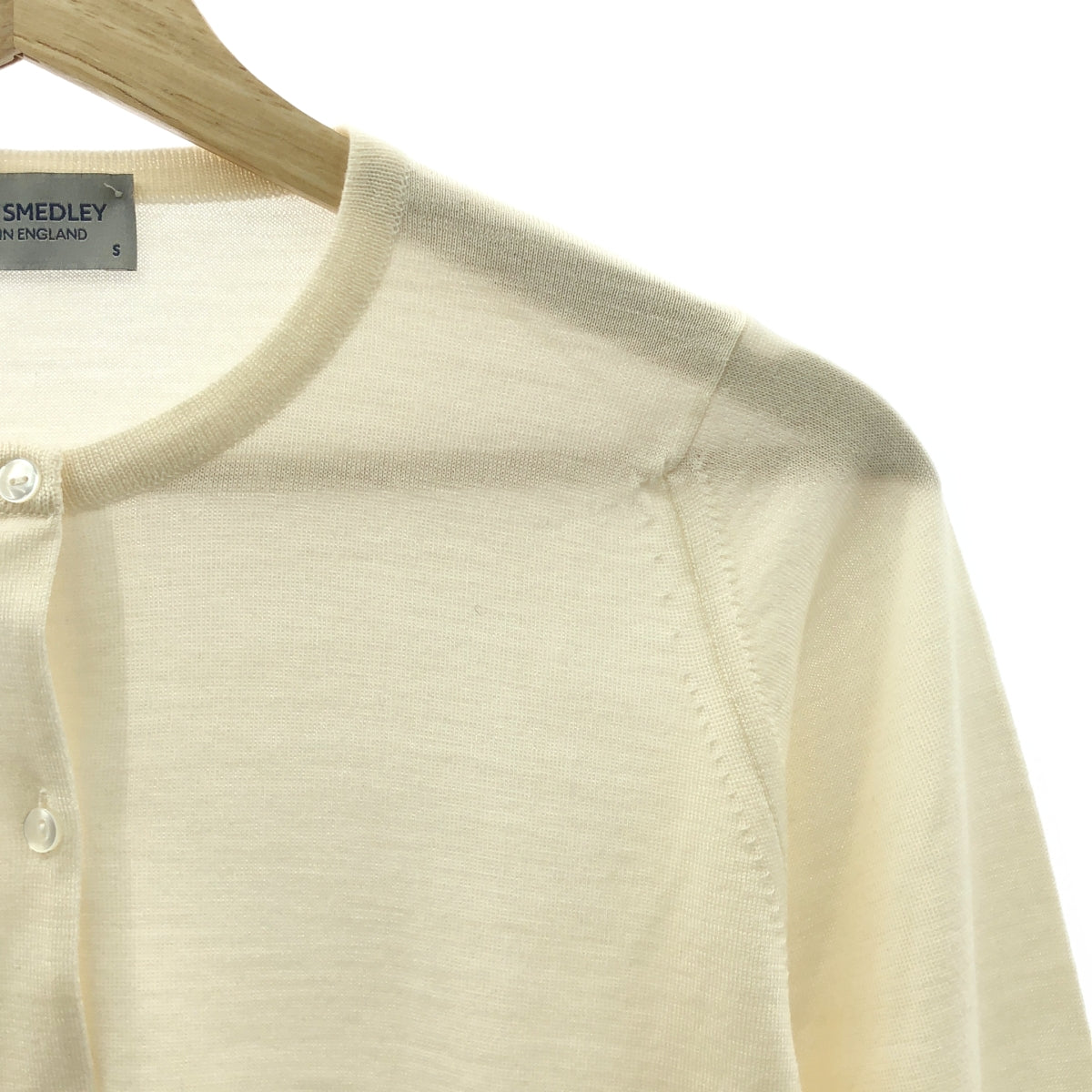 JOHN SMEDLEY / 約翰‧史梅德利 | 高毛毛開襟衫 | S尺碼 | 自然色 | 女款