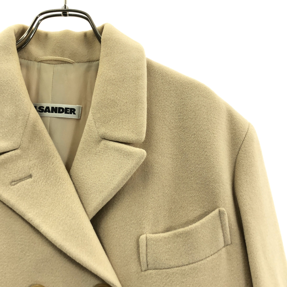 JIL SANDER / ジルサンダー | レーヨン ウール ダブルブレスト コート | 38 | レディース