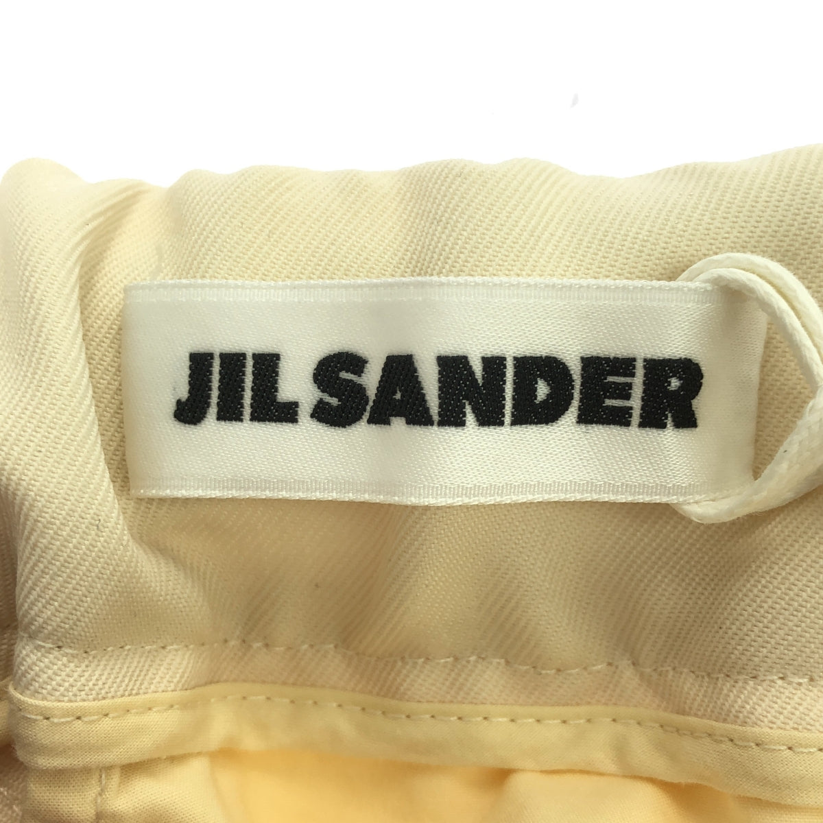 【미품】 JIL SANDER / 질 썬더 | 밑단 지퍼 와이드 슬랙스 팬츠 | 34 | 아이보리 | 여성