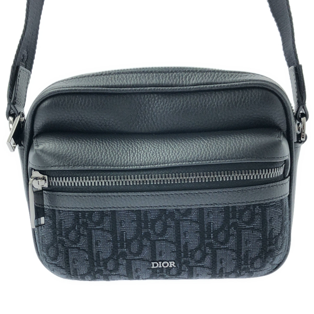 【美品】  Dior / ディオール | 2024AW | Rider 2.0 ジップ メッセンジャーバッグ ミニ オブリーク ジャカード & グレインドカーフスキン | ブラック | メンズ