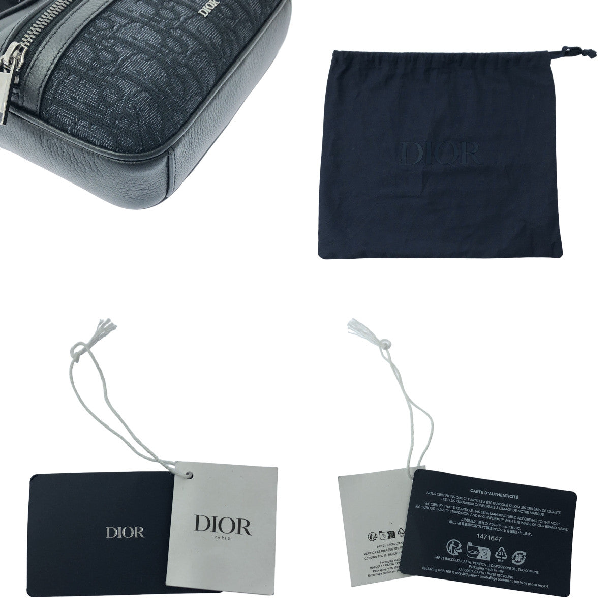 【美品】  Dior / ディオール | 2024AW | Rider 2.0 ジップ メッセンジャーバッグ ミニ オブリーク ジャカード & グレインドカーフスキン | ブラック | メンズ