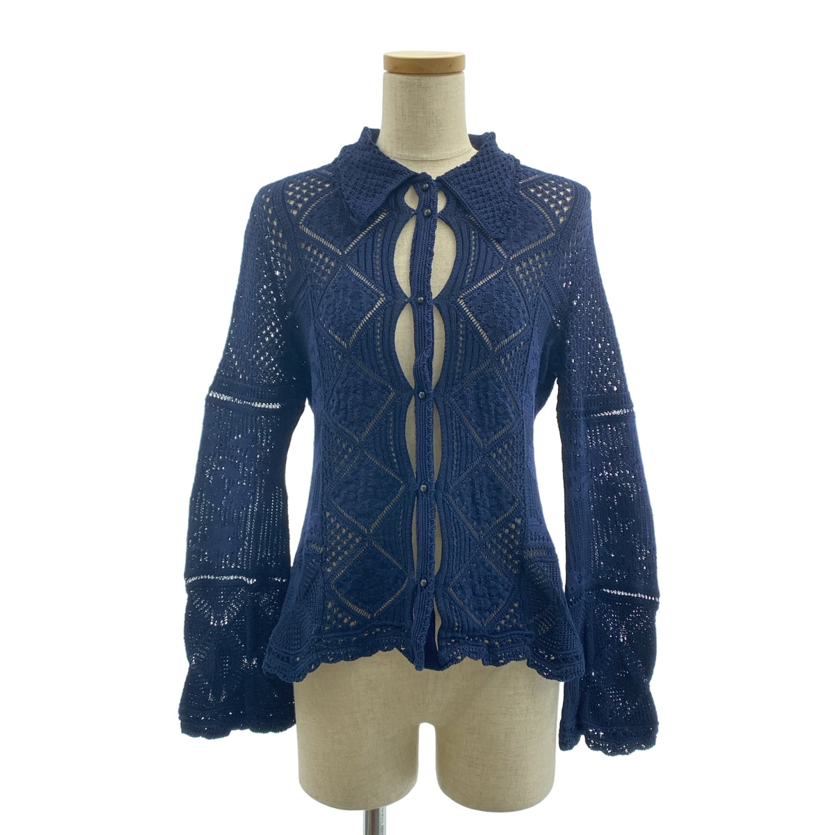Mame Kurogouchi / マメクロゴウチ | 2024SS | Cotton Lace Knitted Cardigan / コットン ニット カーディガン | 2 | レディース