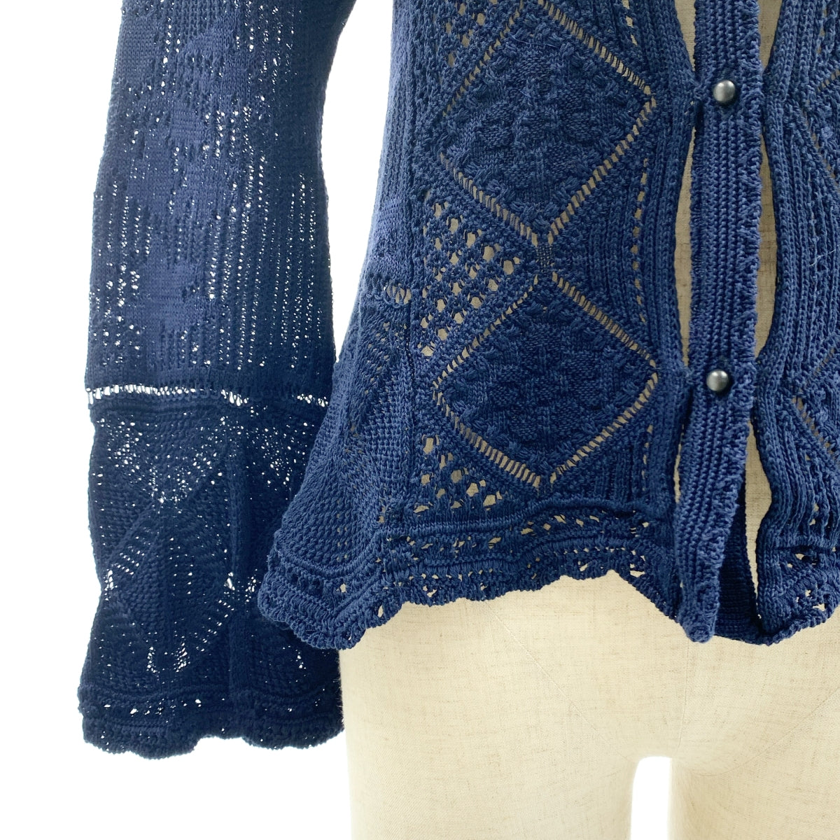 Mame Kurogouchi / マメクロゴウチ | 2024SS | Cotton Lace Knitted Cardigan / コットン ニット カーディガン | 2 | レディース