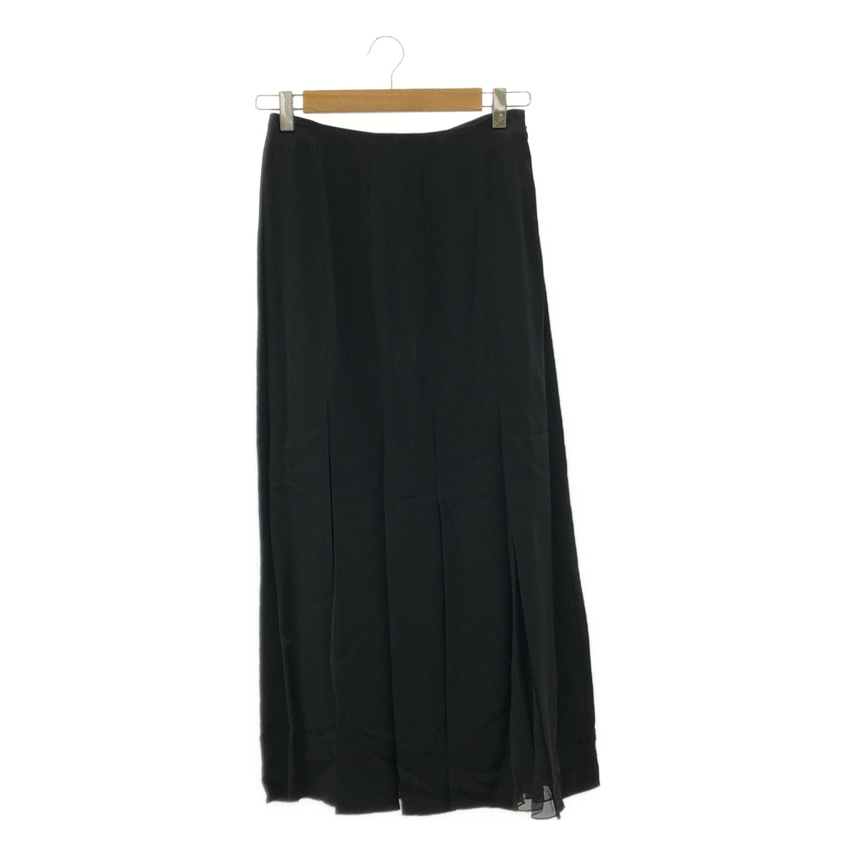 【美品】  RALPH LAUREN PURPLE LABEL / ラルフローレンパープルレーベル | サイドジップ シアー ドレス スカート | 0 | ブラック | レディース