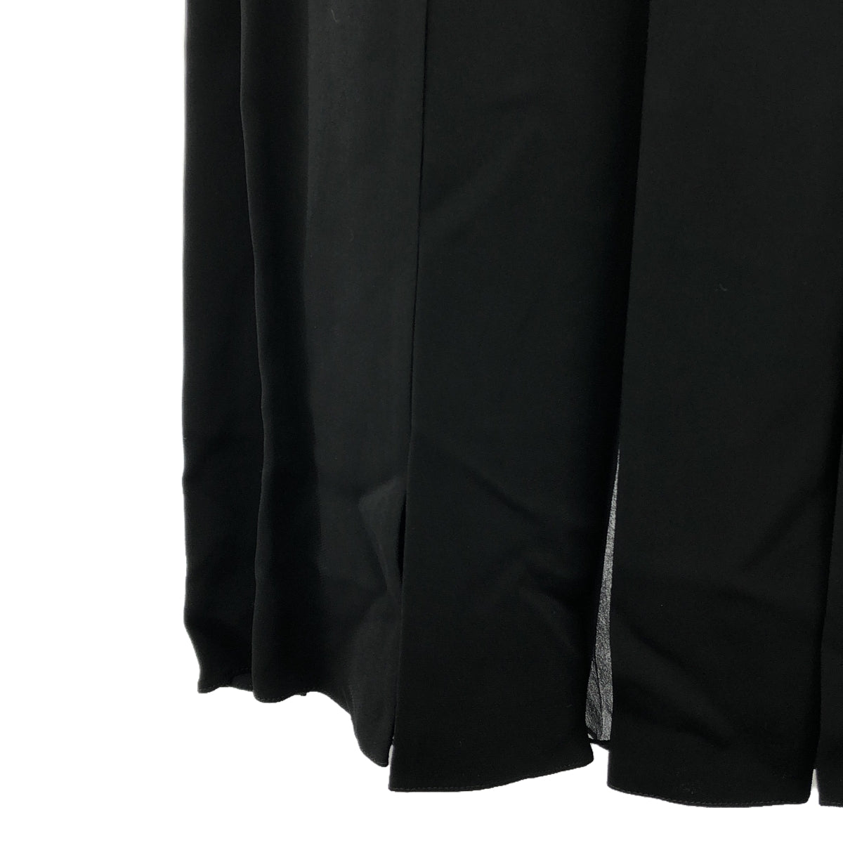 【美品】  RALPH LAUREN PURPLE LABEL / ラルフローレンパープルレーベル | サイドジップ シアー ドレス スカート | 0 | ブラック | レディース