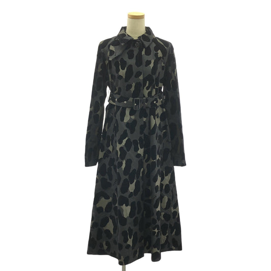 sacai / サカイ | レオパード バック プリーツ切替え トレンチコート | 1 | レディース