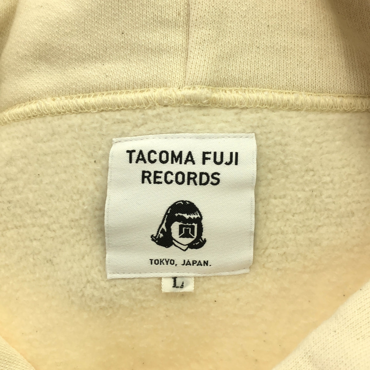 [Good Condition] TACOMA FUJI RECORDS | COFFEE POWER HOODIE | L | Cream | Men's