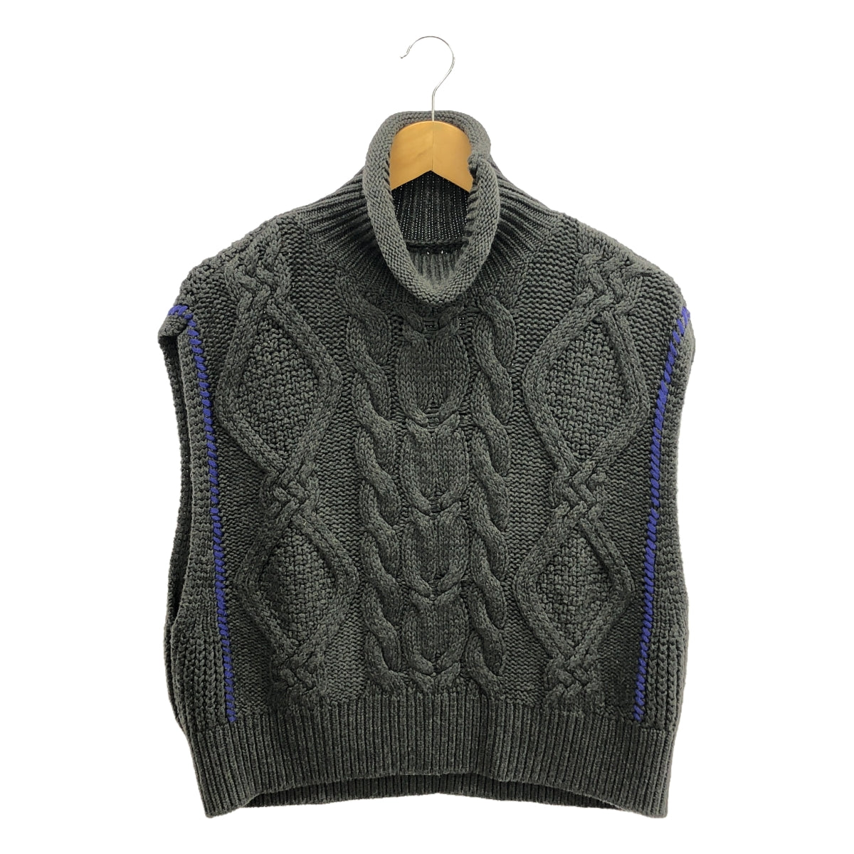 UN3D / Unsreed | Stitch Cable Knit Vest | F | Gray/Blue | Women's