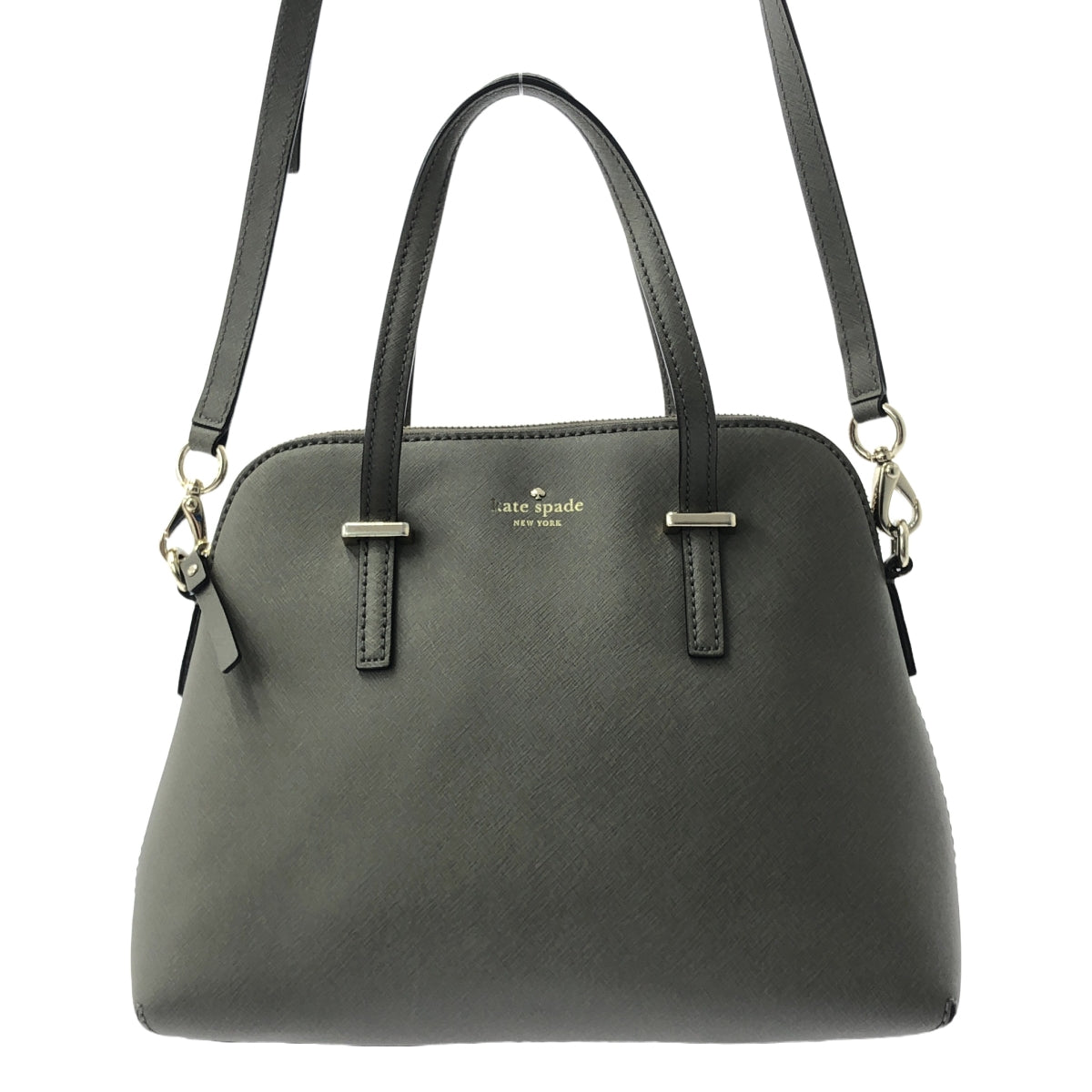 KATE SPADE / ケイトスペード | レザー 2WAY ハンド ショルダー バッグ | グレー | レディース
