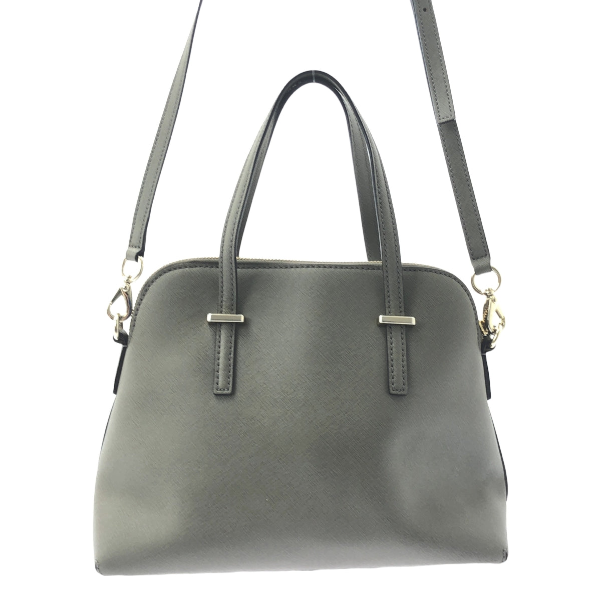 KATE SPADE / ケイトスペード | レザー 2WAY ハンド ショルダー バッグ | グレー | レディース