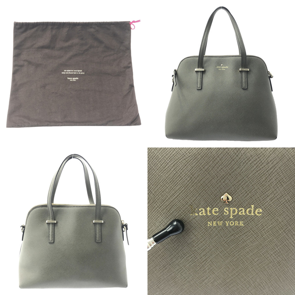 KATE SPADE / ケイトスペード | レザー 2WAY ハンド ショルダー バッグ | グレー | レディース