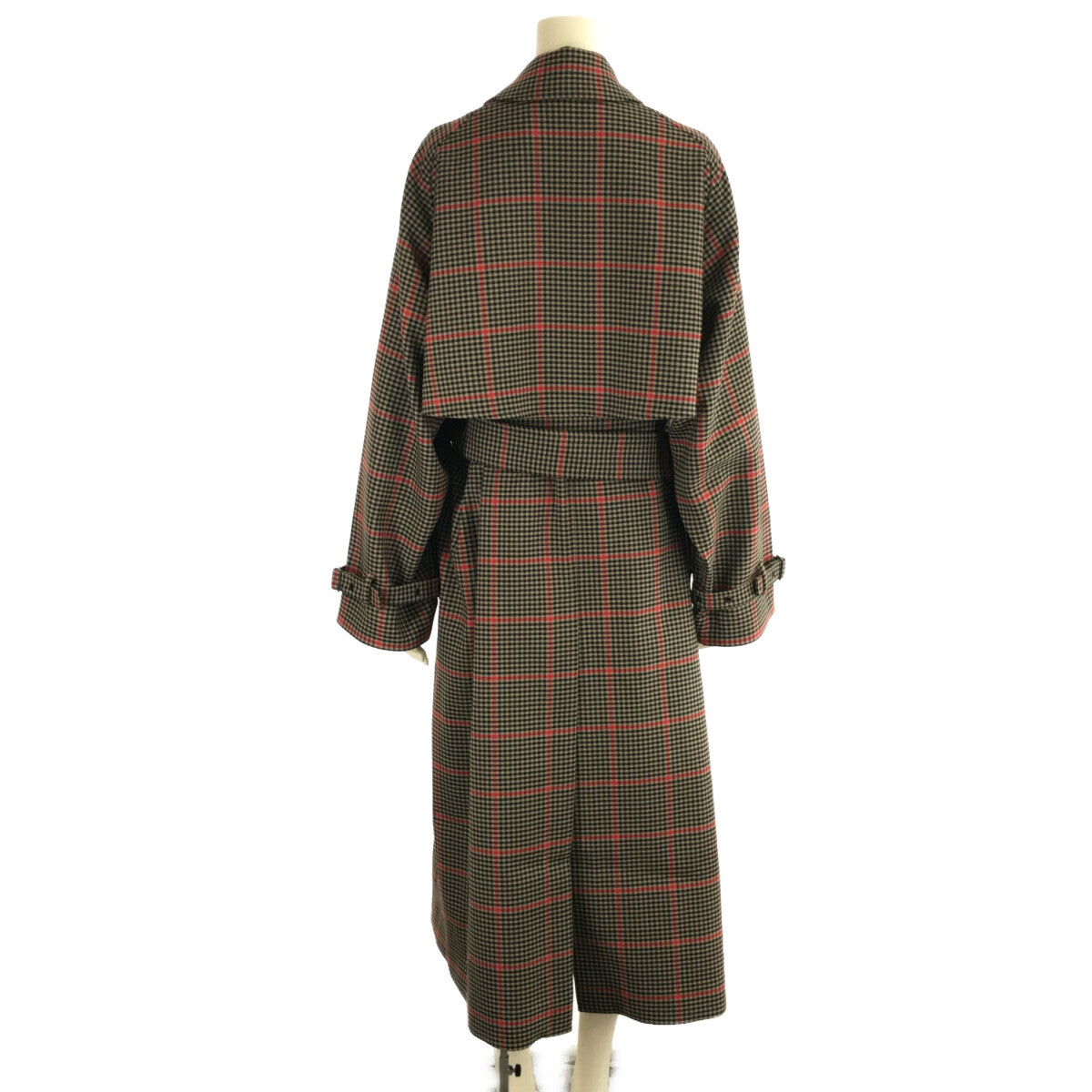 HYKE | 2021AW | PLAID DOUBLE FACE TRENCH COAT Gun Club Check Trench Coat with Belt | 1 | Women's