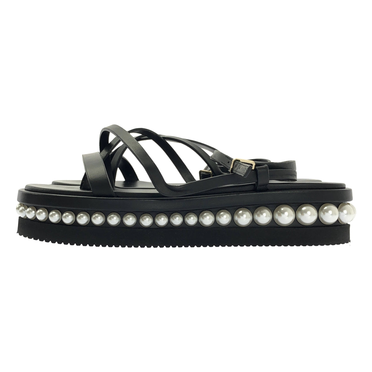 JIMMY CHOO / 지미추 | PINE FLAT 진주 플랫 스트랩 샌들 | 38 |