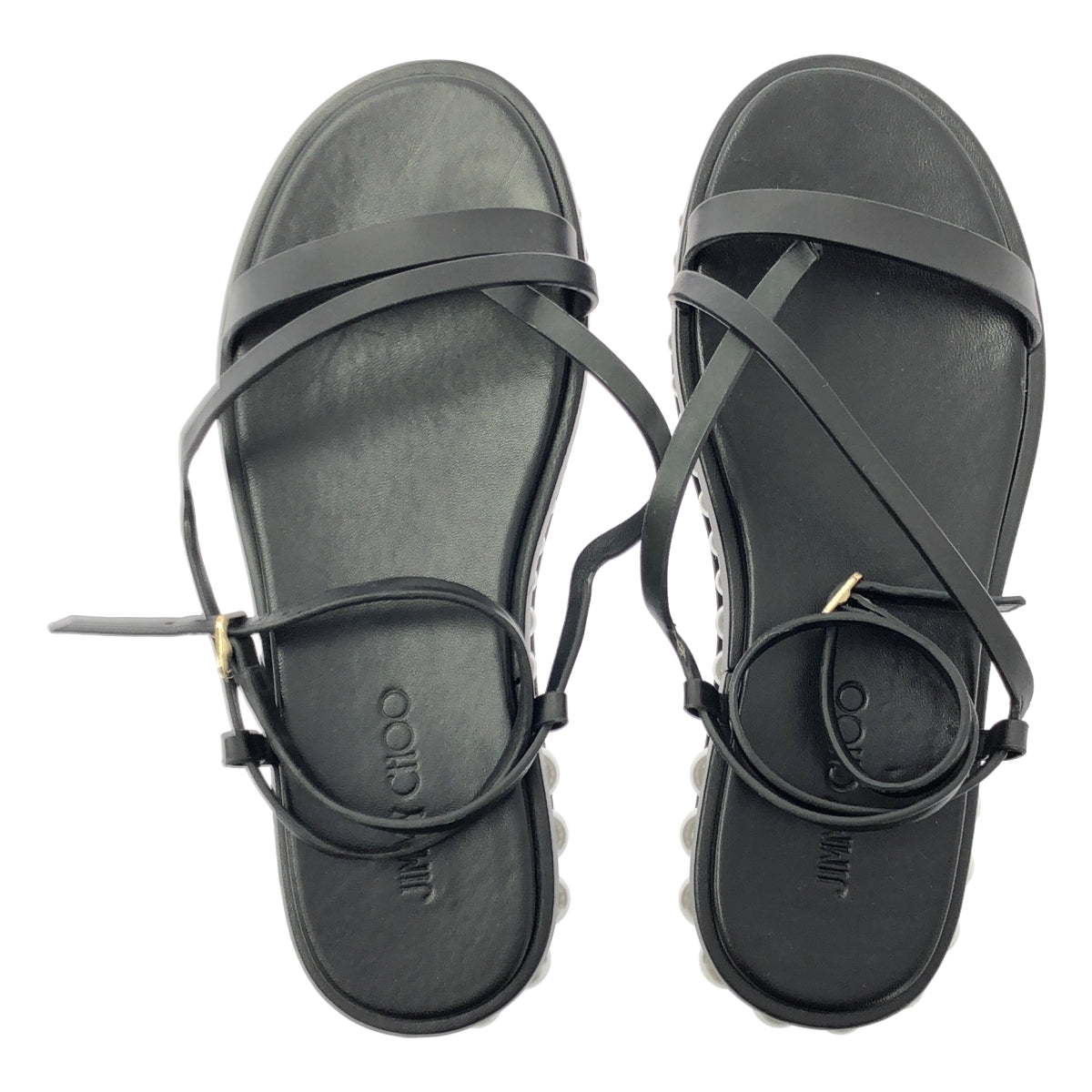 JIMMY CHOO / 지미추 | PINE FLAT 진주 플랫 스트랩 샌들 | 38 |