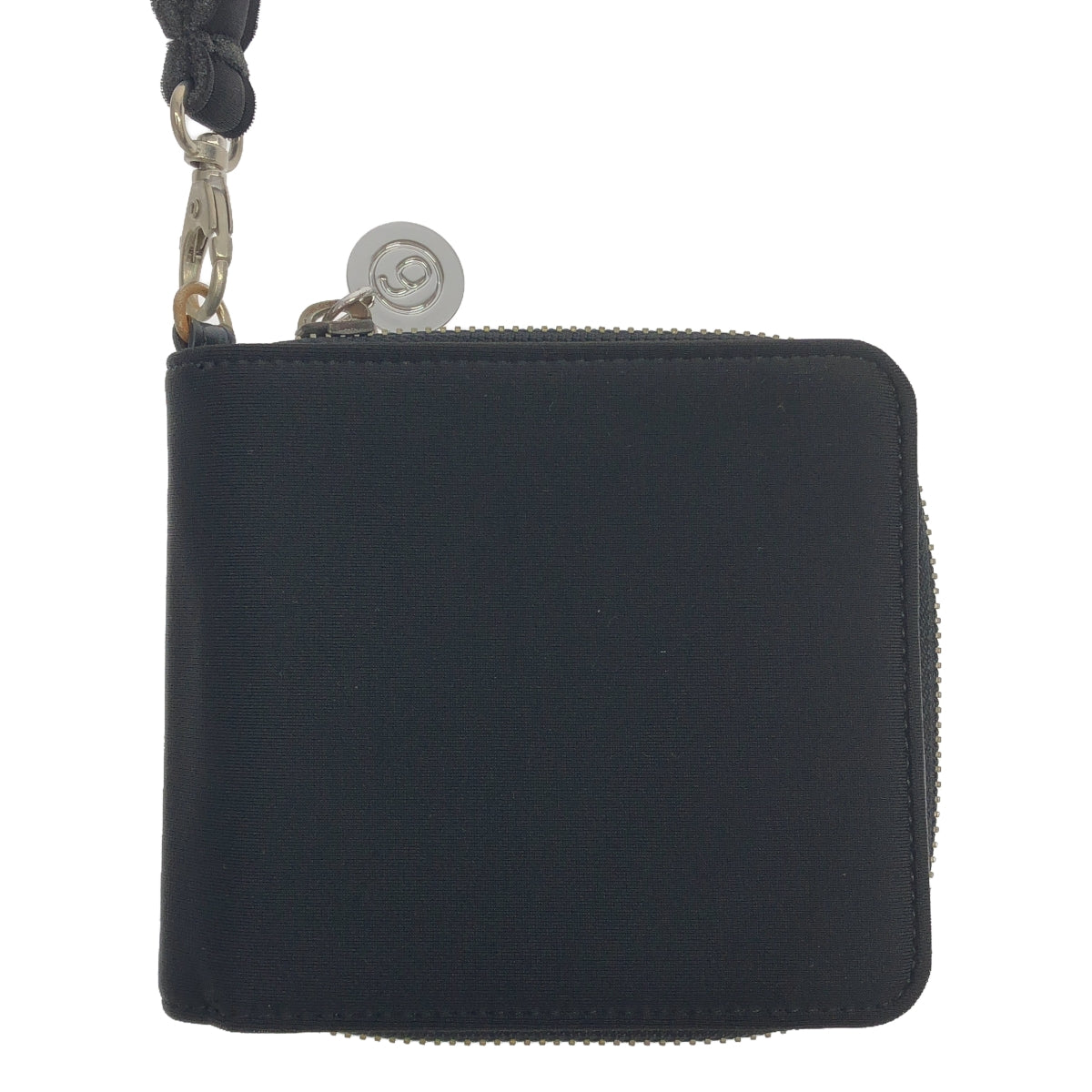 MM6 Maison Margiela | Bi-fold round zip wallet with neck strap | Black | Women's