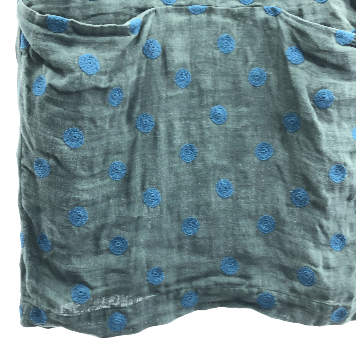 mina perhonen / 미나펠호넨 | 린넨 도트 오픈 컬러 원피스 | 38 | 차콜 / 블루 | 여성