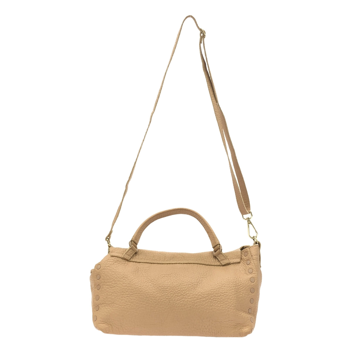 扎內拉托 |皮革 Postina 雙向翻蓋手提包，配肩帶 |粉紅色 |女性的