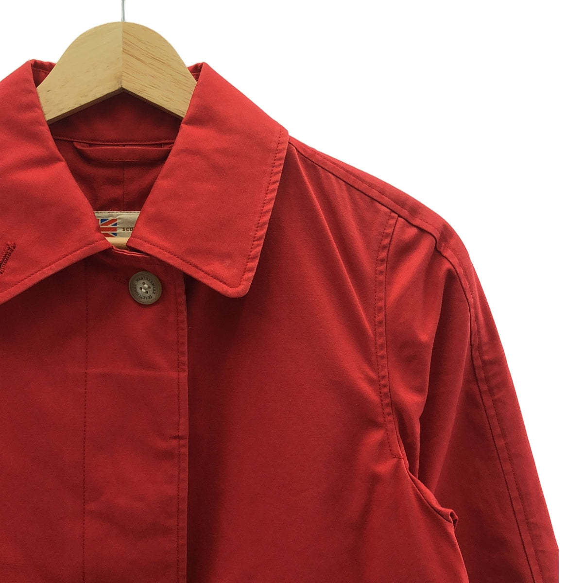 傳統防風雨衣 | 前開襟 Balmac 大衣 | 32 碼 | 紅色 | 女款
