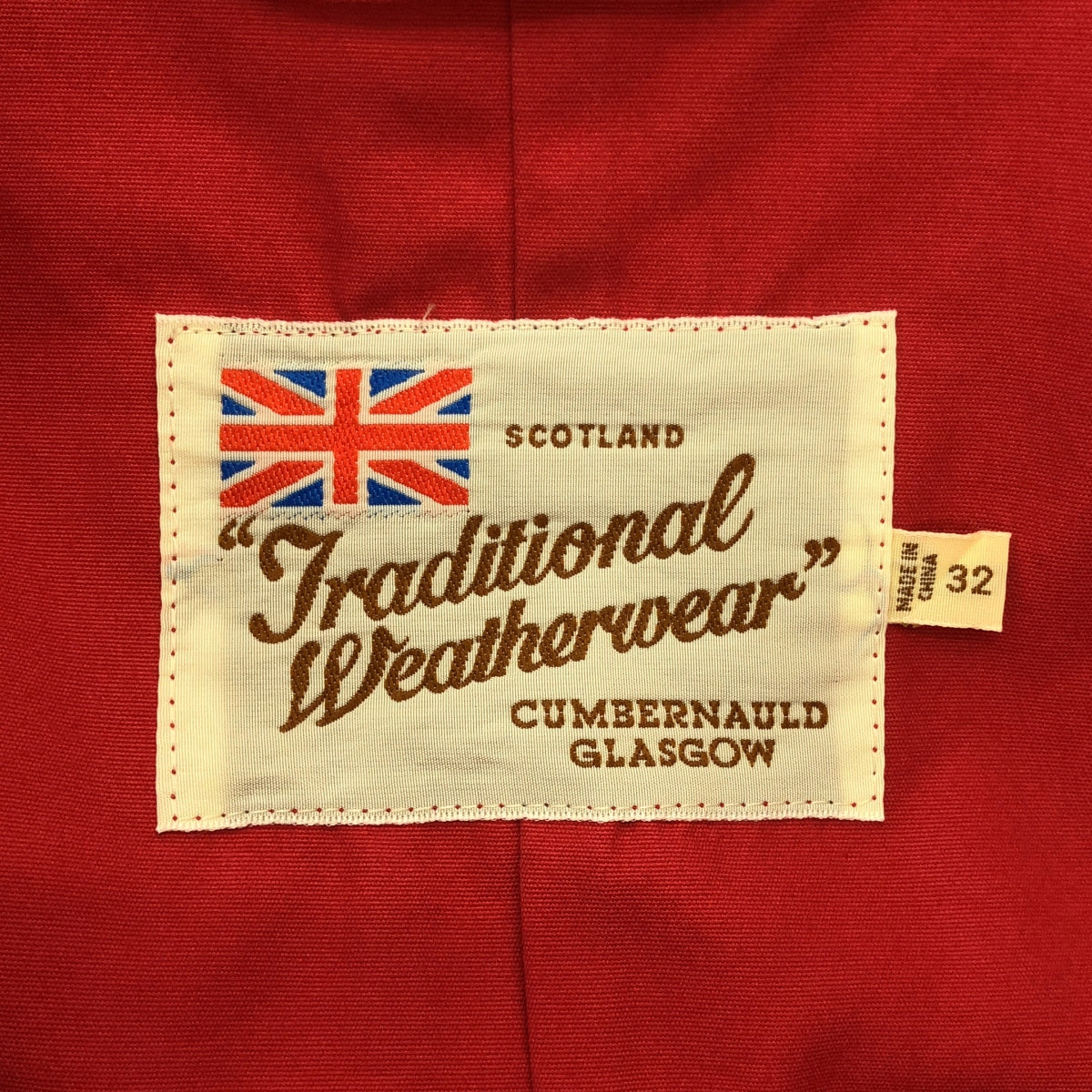 傳統防風雨衣 | 前開襟 Balmac 大衣 | 32 碼 | 紅色 | 女款