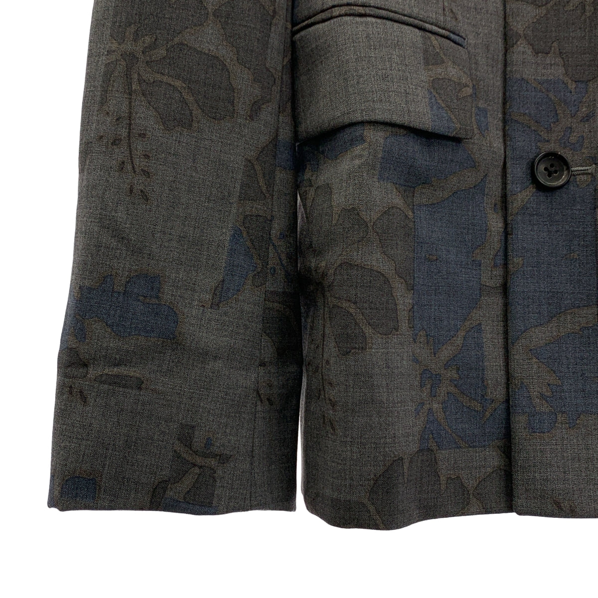 kolor / カラー | セットアップ / ウール フラワープリント ダブル テーラードジャケット / タック イージースラックス | - / 2 | グレー | メンズ