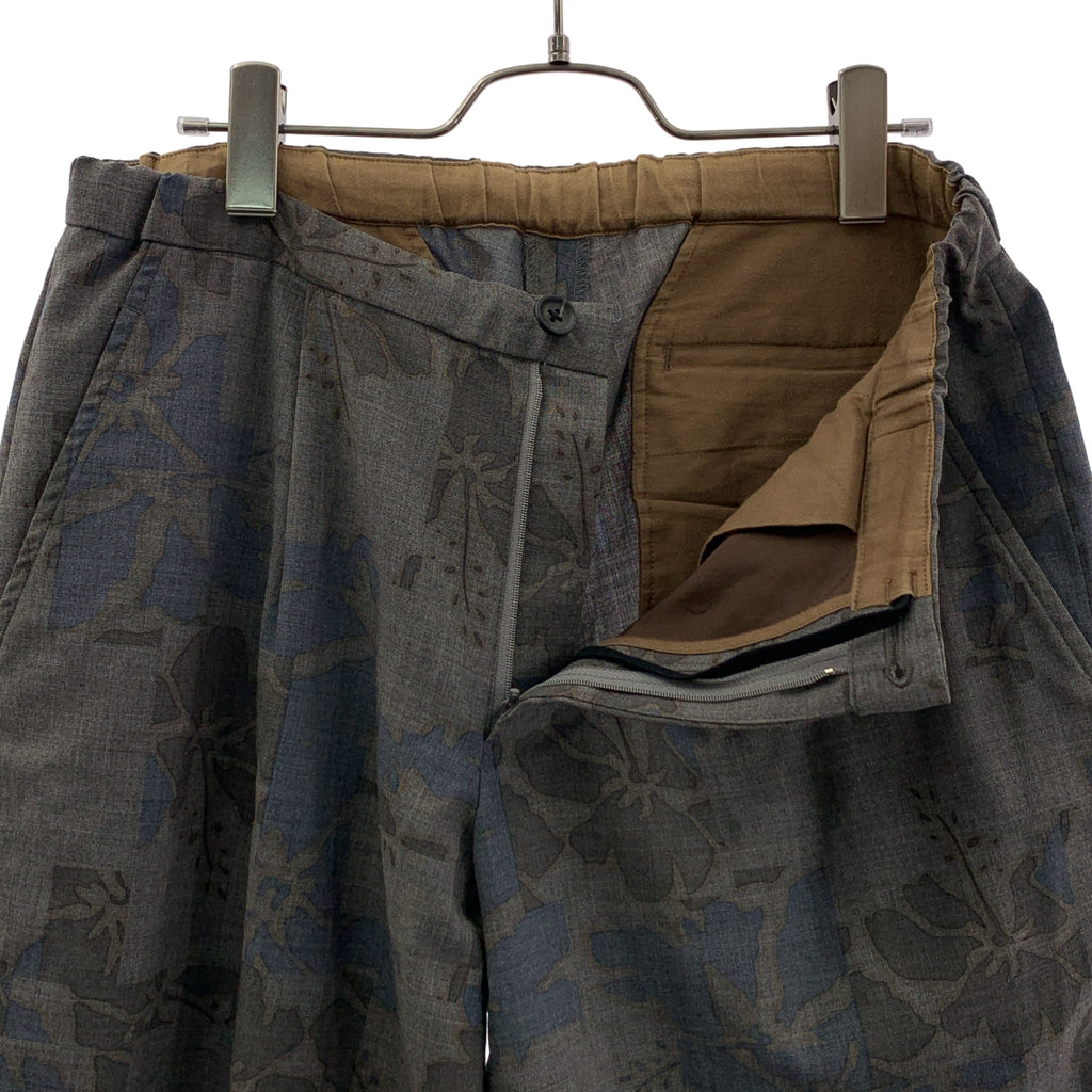 kolor / カラー | セットアップ / ウール フラワープリント ダブル テーラードジャケット / タック イージースラックス | - / 2 | グレー | メンズ