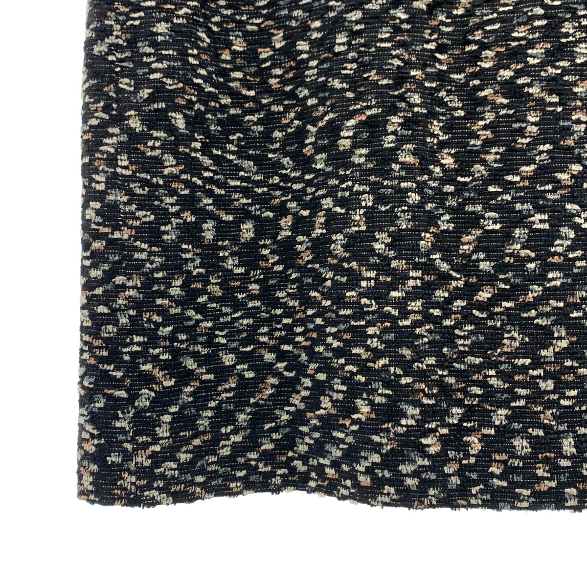 HANAE MORI / ハナエ　モリ | セットアップ ウール ツイード ノーカラー ジャケット / サイドジップ スカート / 総裏地 | 40 | ブラック系 | レディース