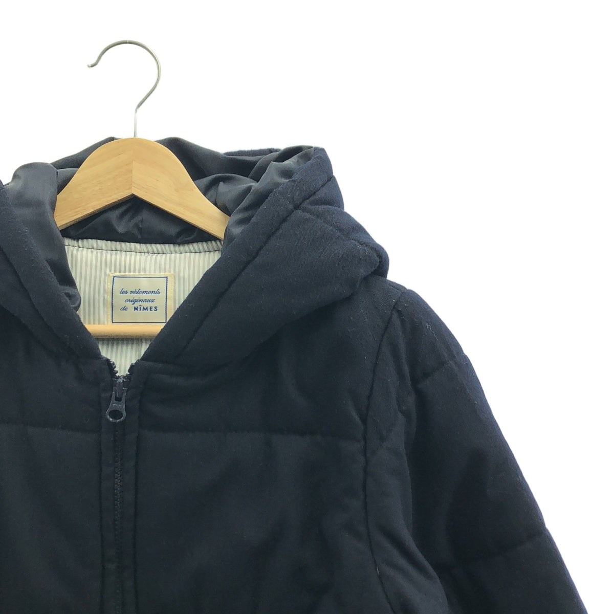 無 / | NIMES / Nimes 人字紋棉服連帽外套 | 深海軍藍 | 女款