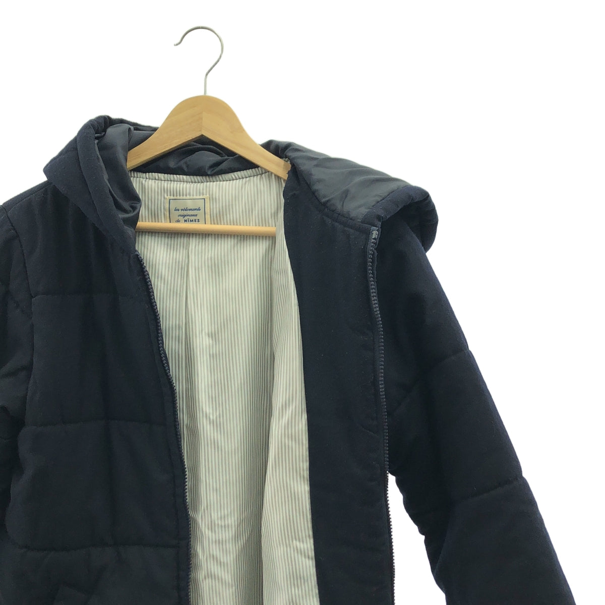 無 / | NIMES / Nimes 人字紋棉服連帽外套 | 深海軍藍 | 女款