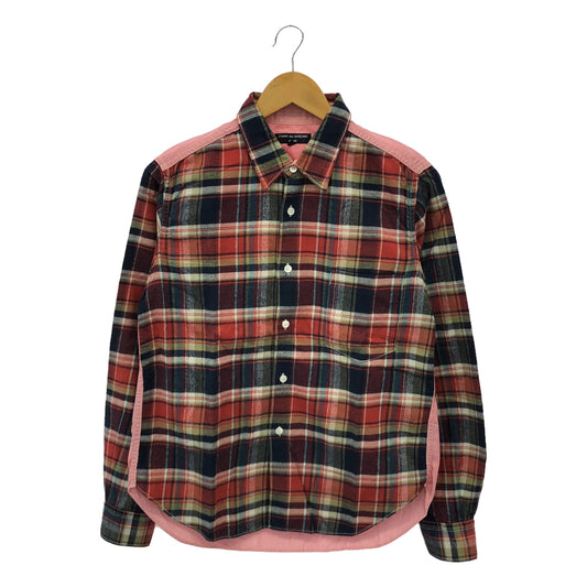 COMME des GARCONS HOMME | 2010AW | Cotton flannel checkered shirt | XS | Red / Navy | Men's