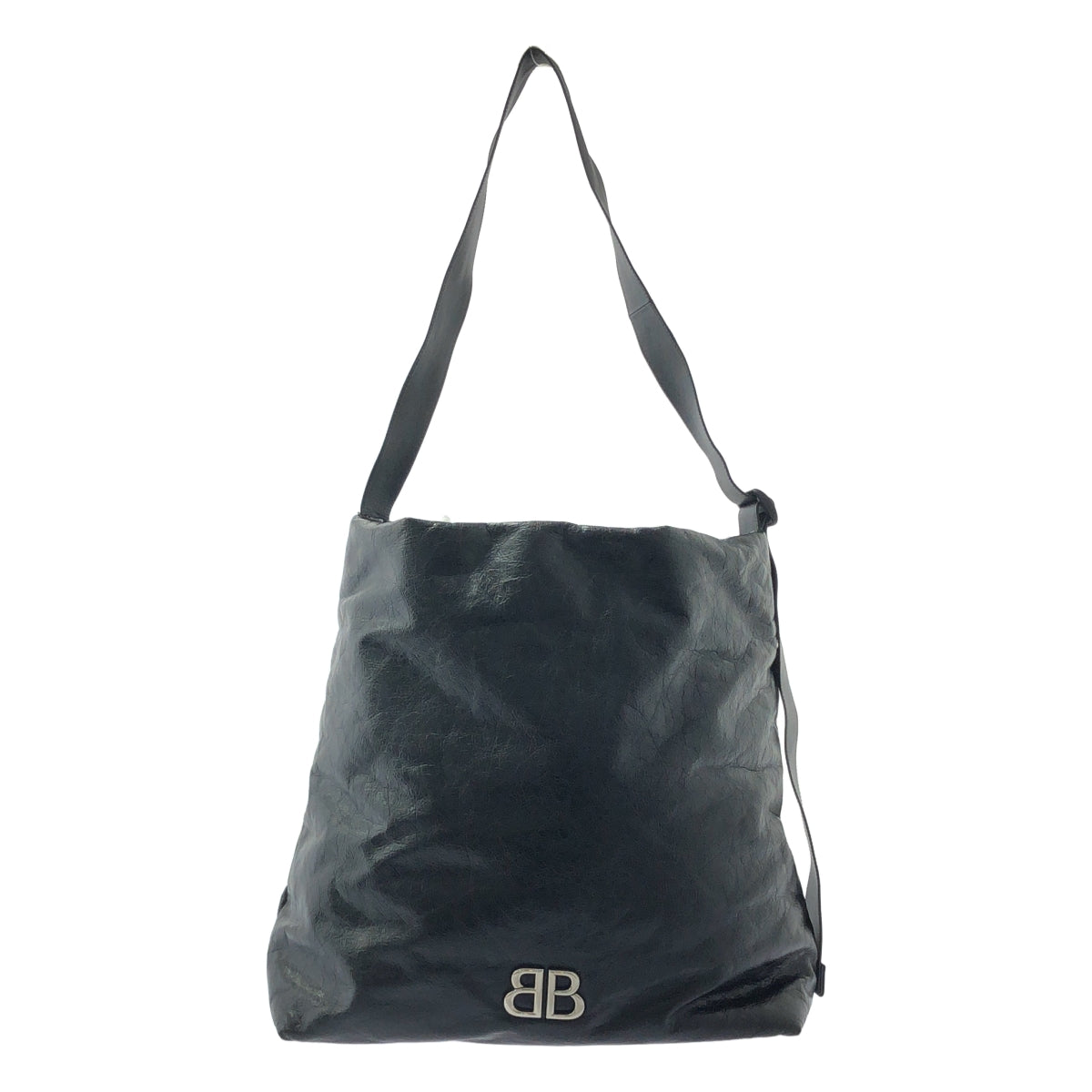 【미품】 BALENCIAGA / 발렌시아가 | MONACO EAST-WEST 모나코 호보 숄더백 | 블랙 | 남성