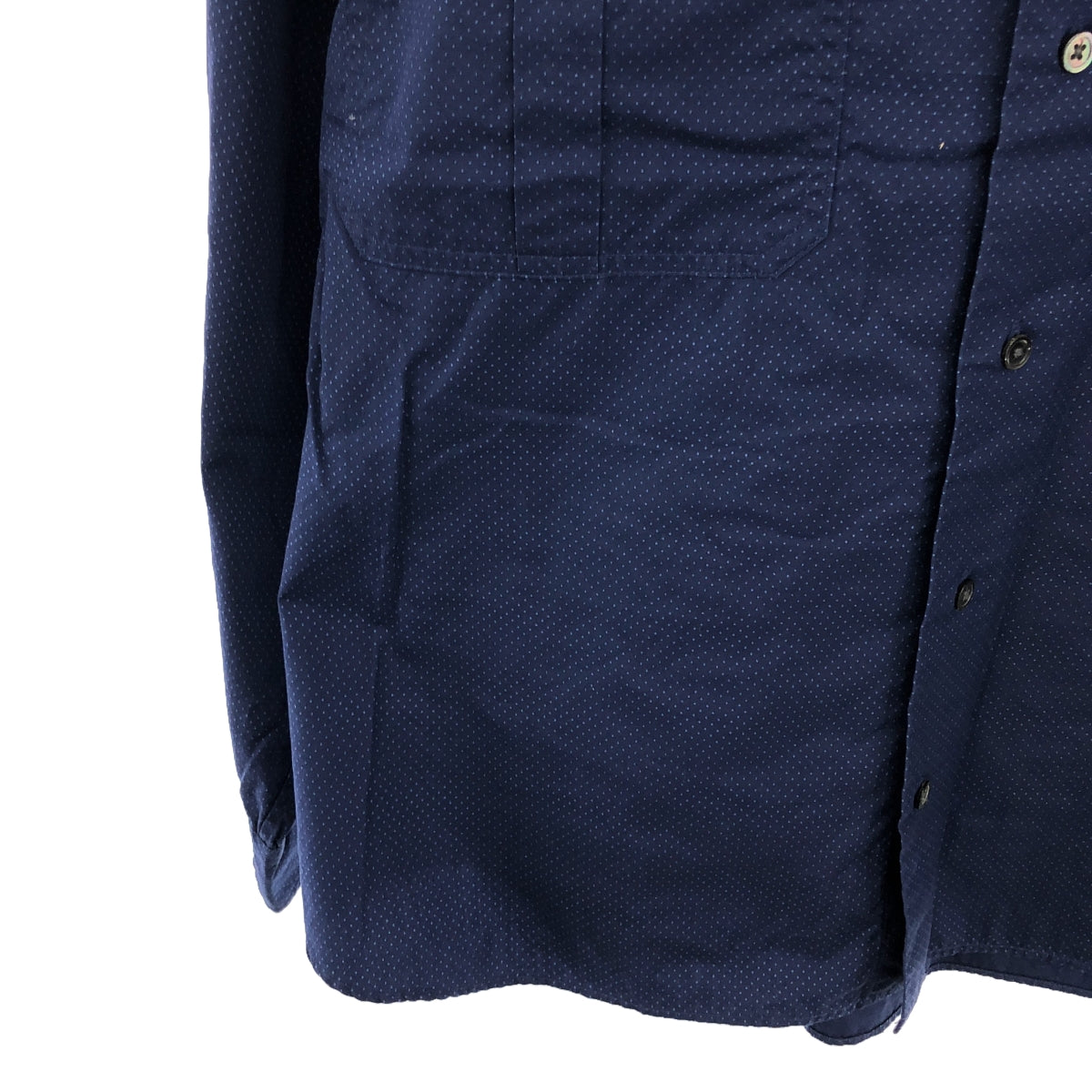 [Good Condition] PORTER CLASSIC | ROLL UP DOT SHIRT | L | Navy | Men's