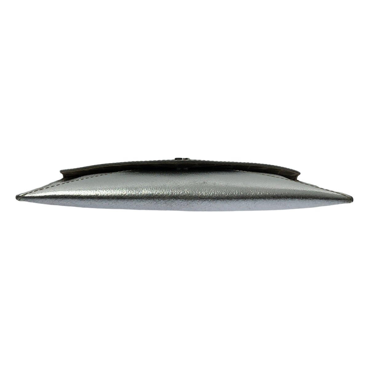 KATE SPADE / 케이트 스페이드 | 가죽 메탈릭 플랩 클러치 백 / 무늬 총 안감 | 실버 | 여성