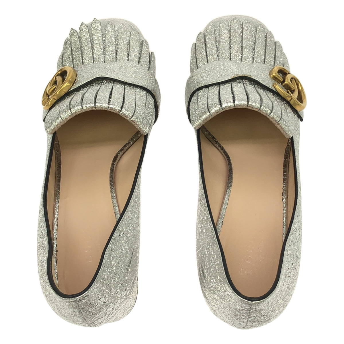 GUCCI / グッチ | GG マーモット ヒール パンプス | 37 1/2 | シルバー | レディース