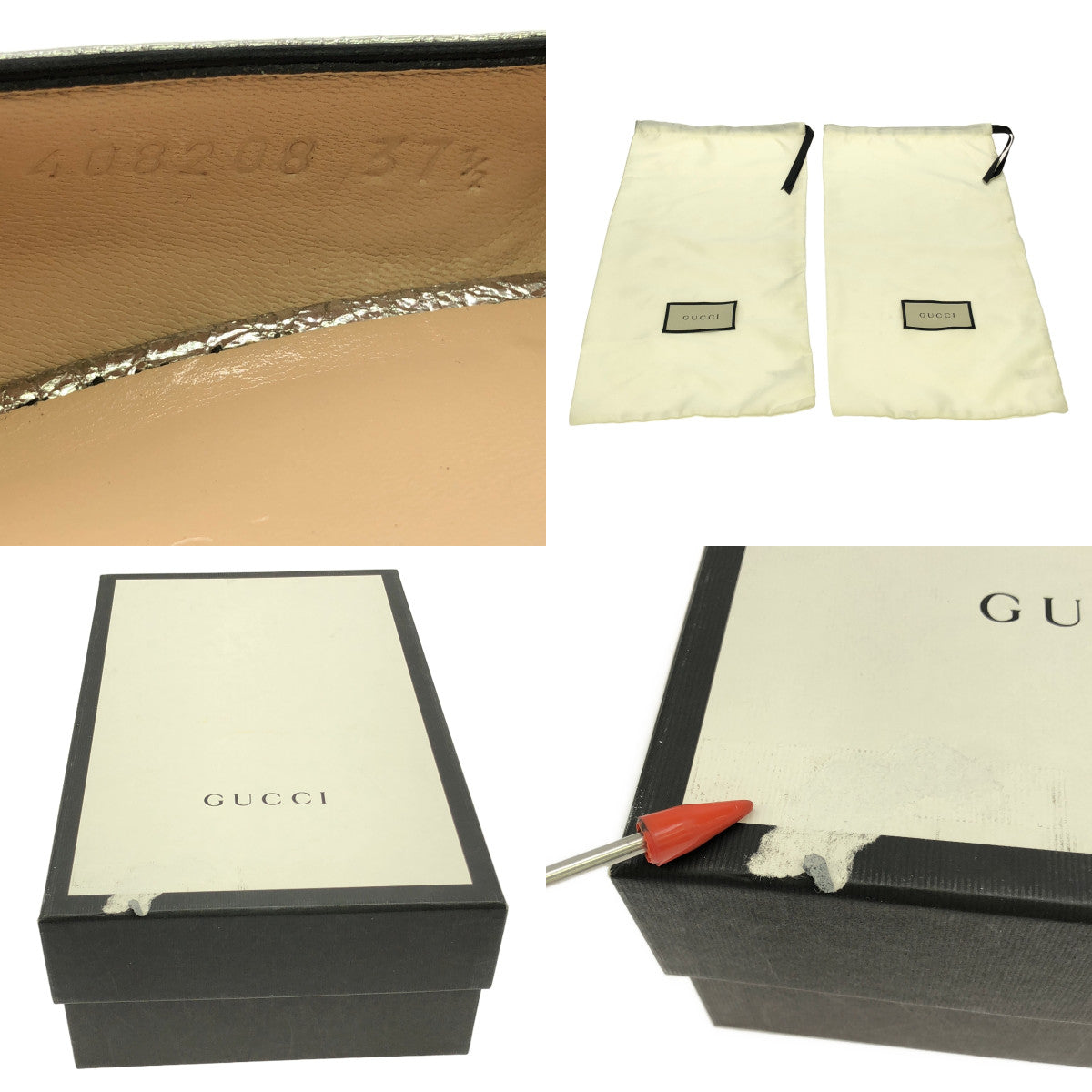 古馳 | GG Marmot 高跟鞋 | 37 1/2 |銀 |女性的